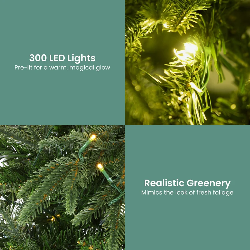 Christabelle 1.8m Prelit Everglow Fir Christmas Tree with 300 LED Lights
