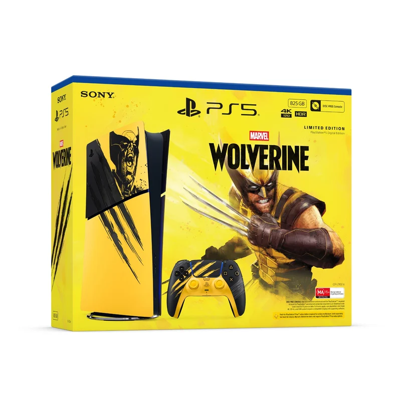 PS5 PlayStation 5 Digital Edition Marvel’s Wolverine Battle Yellow Limited Edition (825GB)