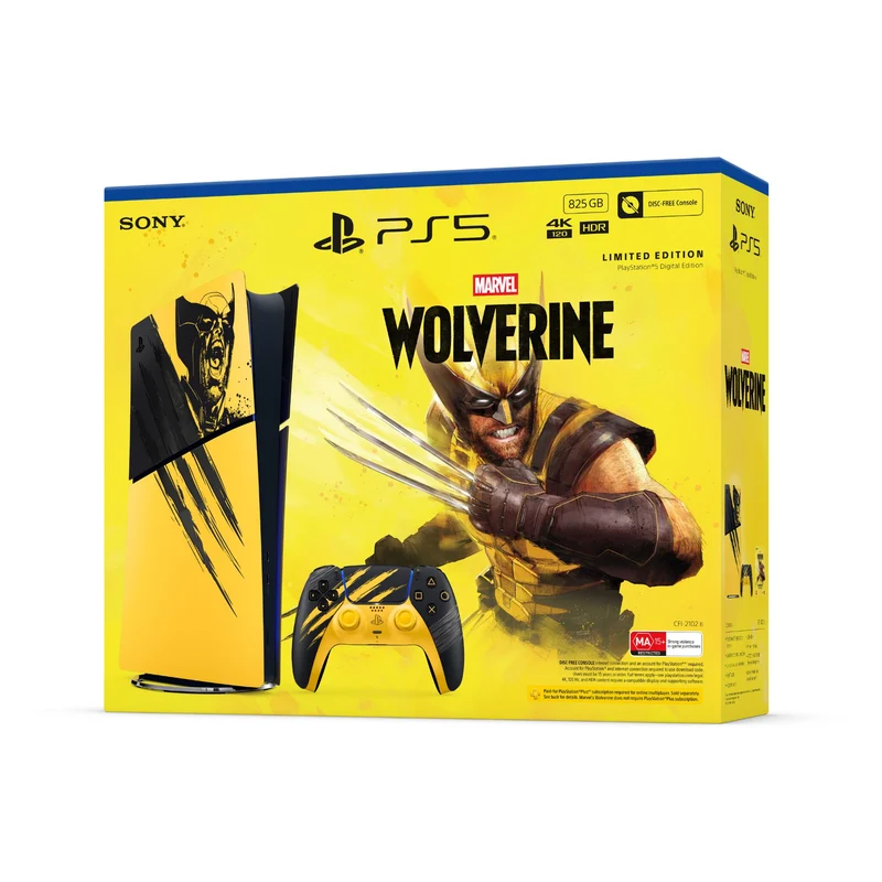 PS5 PlayStation 5 Digital Edition Marvel’s Wolverine Battle Yellow Limited Edition (825GB)