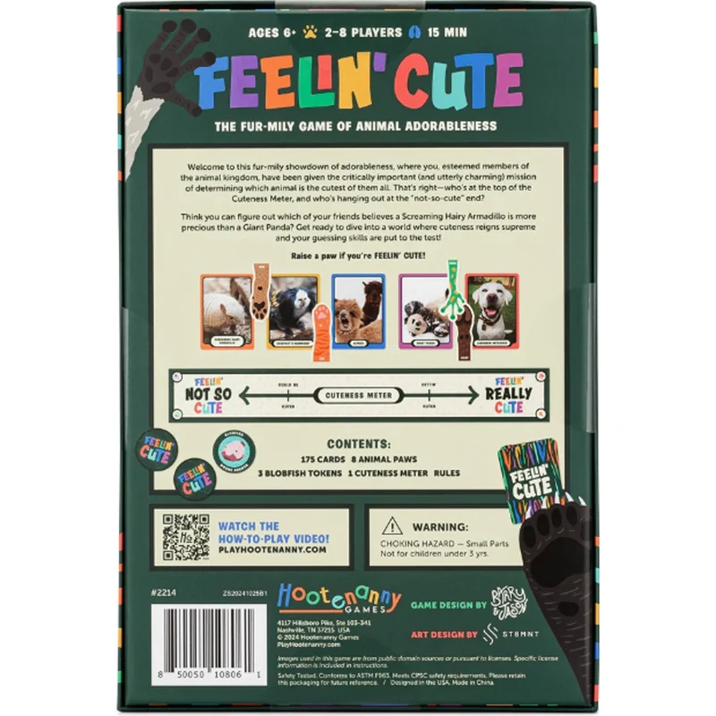 Hootenanny Feelin Cute Fur-Mily Animal Adorableness Game