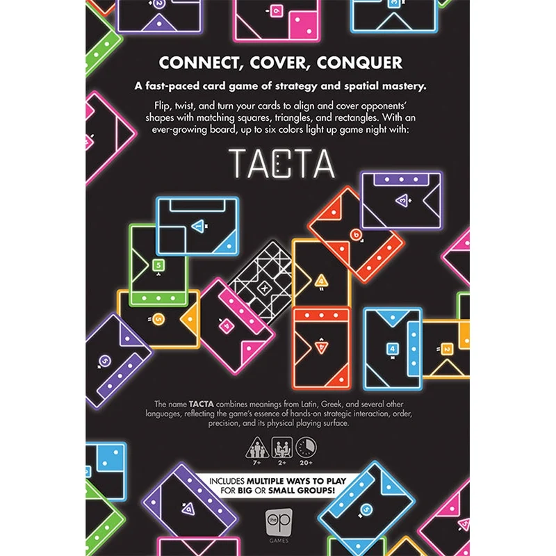 Usaopoly Tacta Strategic Card Game Neon Colours