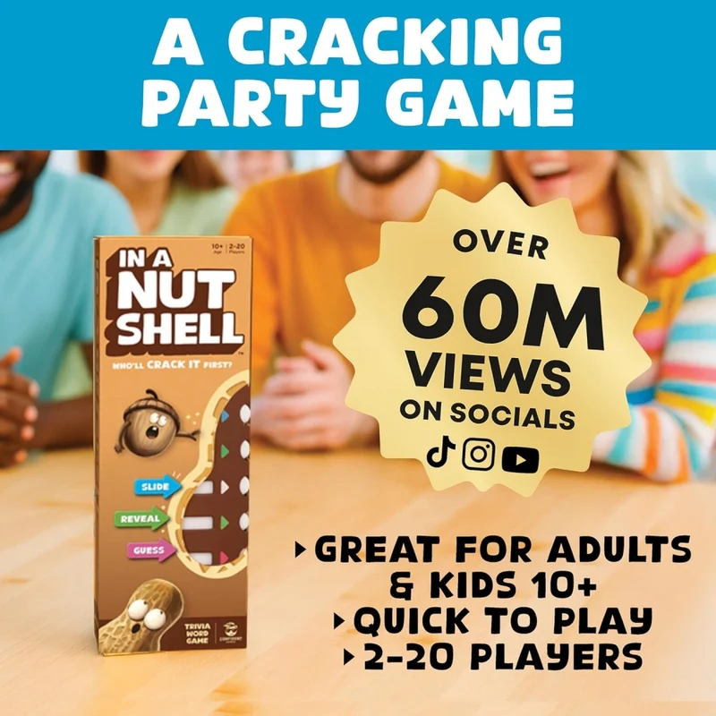 Confident Games In A Nutshell Slide & Reveal Word Guessing Board Game