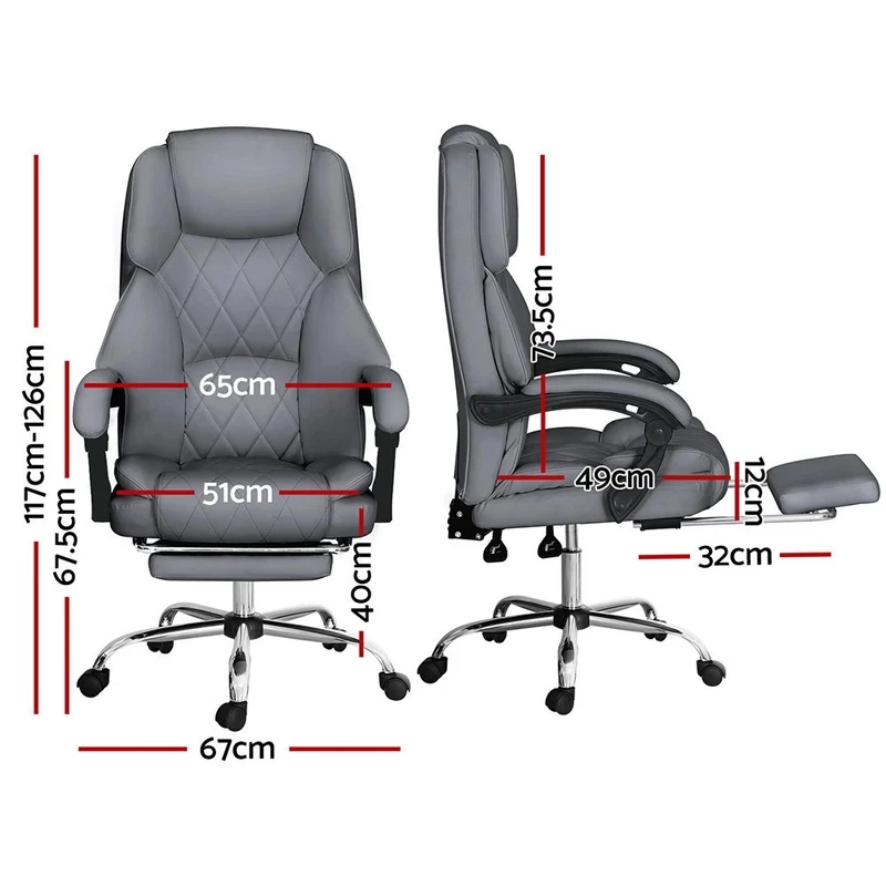 Artiss Executive Office Chair Footrest (Grey)