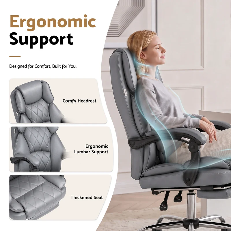 Artiss Executive Office Chair Footrest (Grey)