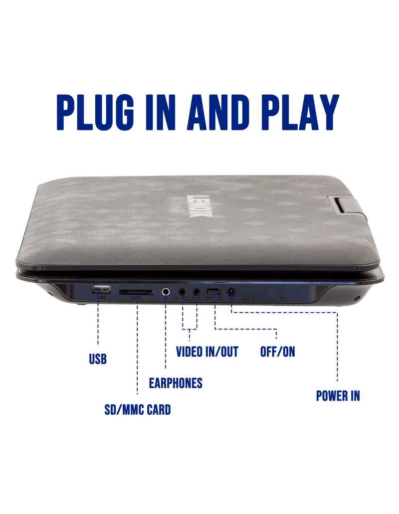 Lenoxx 15.4" Swivel Portable DVD Player and Screen (Rechargeable)