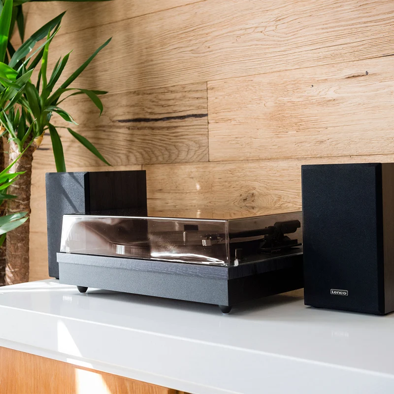 Lenco LS-300 Turntable with Bluetooth Connectivity & 2 Speakers (Black)