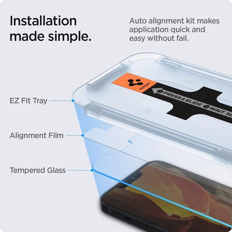 SPIGEN EZ Fit Privacy 2PCS Glass Screen Protector for iPhone 17e/16e/14/13/13 Pro (Black)