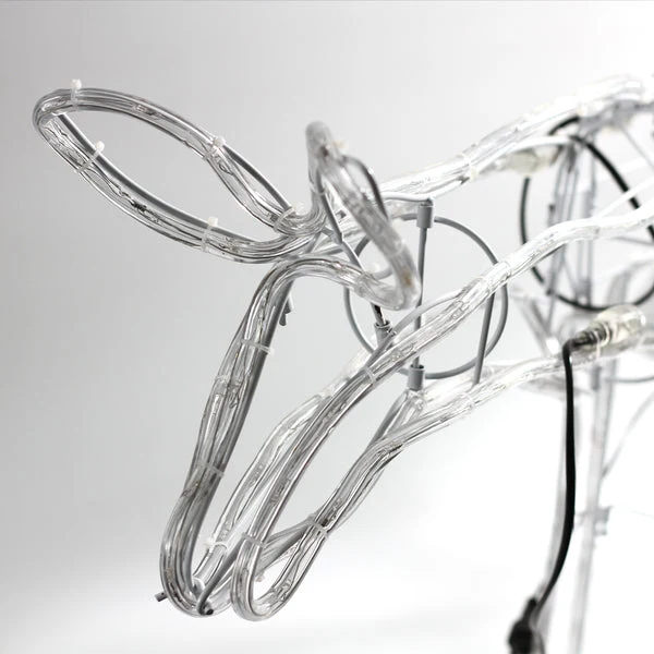Lexi Lighting 3D Illuminated LED Reindeer Stand Feeding With Motor - Blue