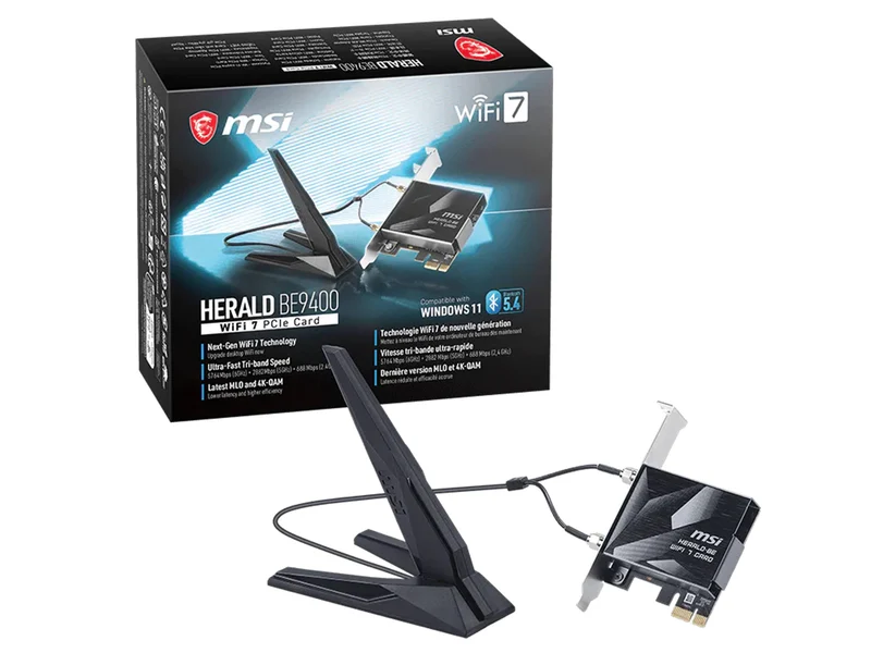 MSI HERALD BE9400 Wi-Fi 7 PCIe Adapter