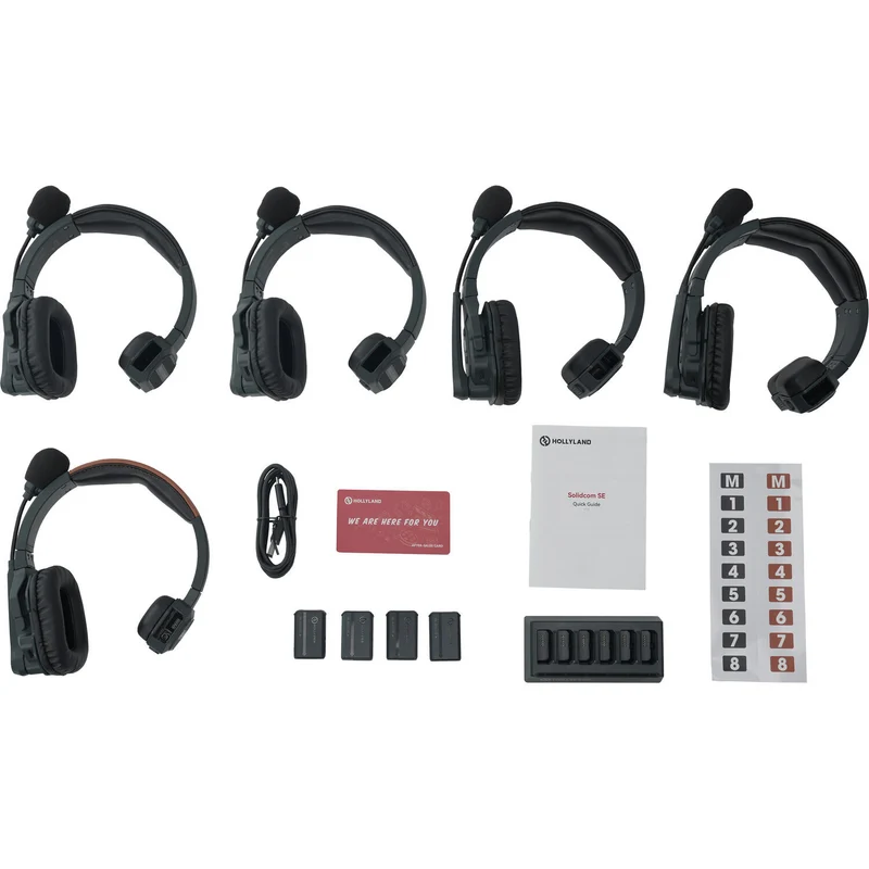 Hollyland Solidcom SE Global 5S 5-Person Full-Duplex Single-Ear Noise-Cancelling Headset Intercom System (2.4 GHz)