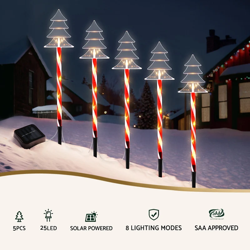 Jingle Jollys 5 PCS Christmas Lights Path Ground Light Garden Decorations 25 LED