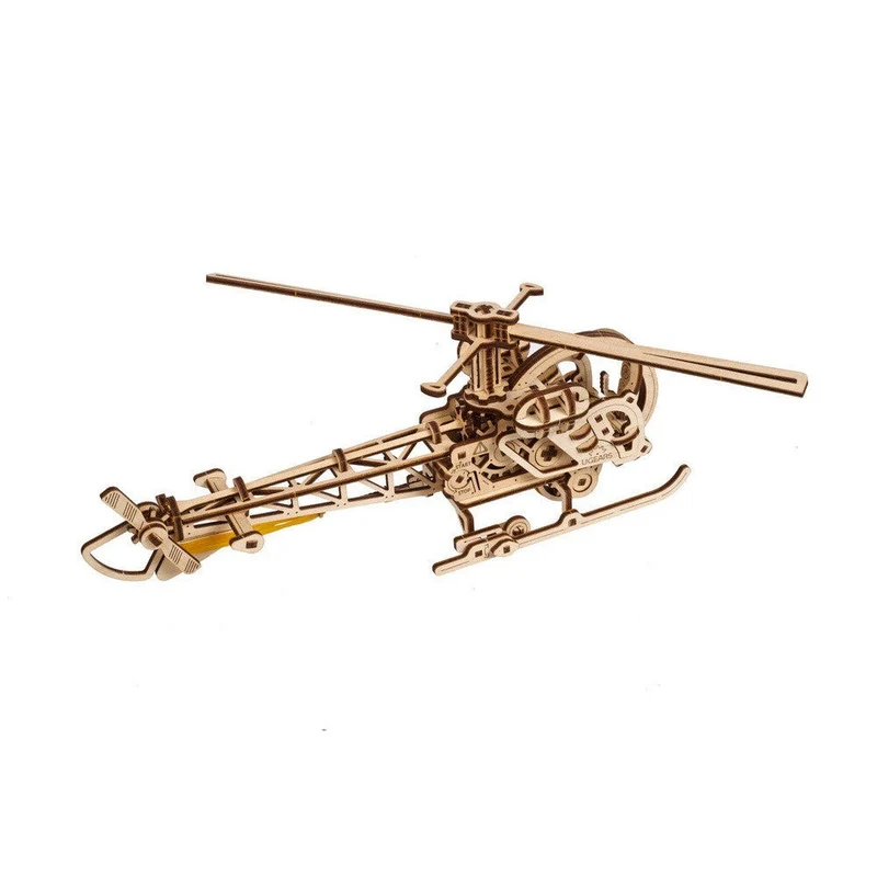 Ugears Mini Helicopter Wooden Mechanical Puzzle Model Kit