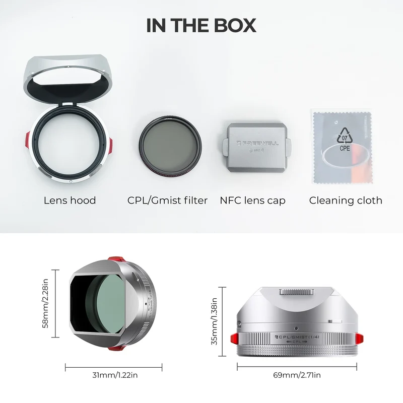 Freewell Real Lens Hood for Fuji X100 Series (Silver)