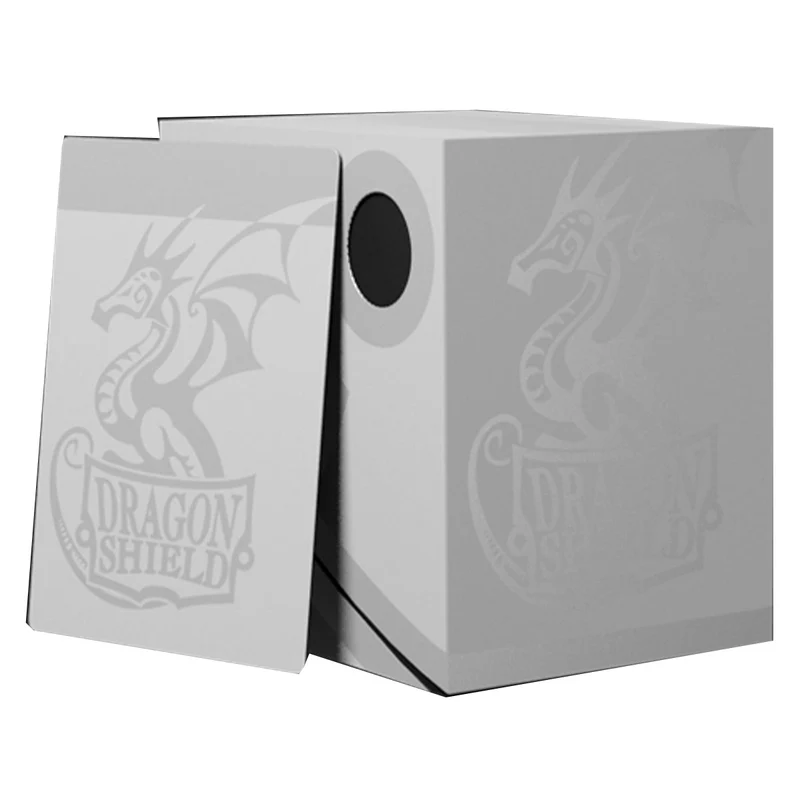 Arcane Tinmen Dragon Shield Revised Double Shell - Ashen White/Black Deck Box