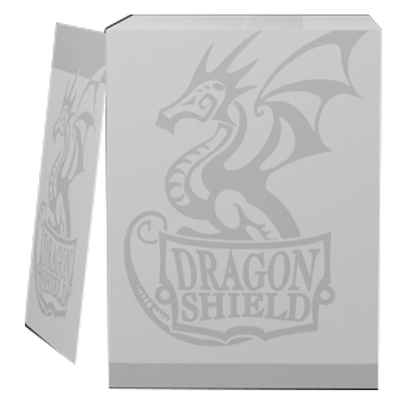 Arcane Tinmen Dragon Shield Revised Double Shell - Ashen White/Black Deck Box