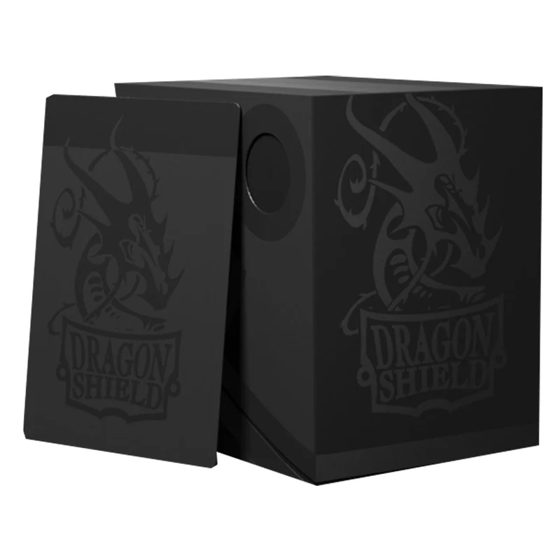 Arcane Tinmen Dragon Shield Revised Double Shell - Shadow Black/Black Deck Box