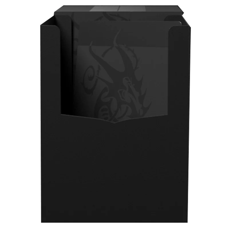 Arcane Tinmen Dragon Shield Revised Double Shell - Shadow Black/Black Deck Box