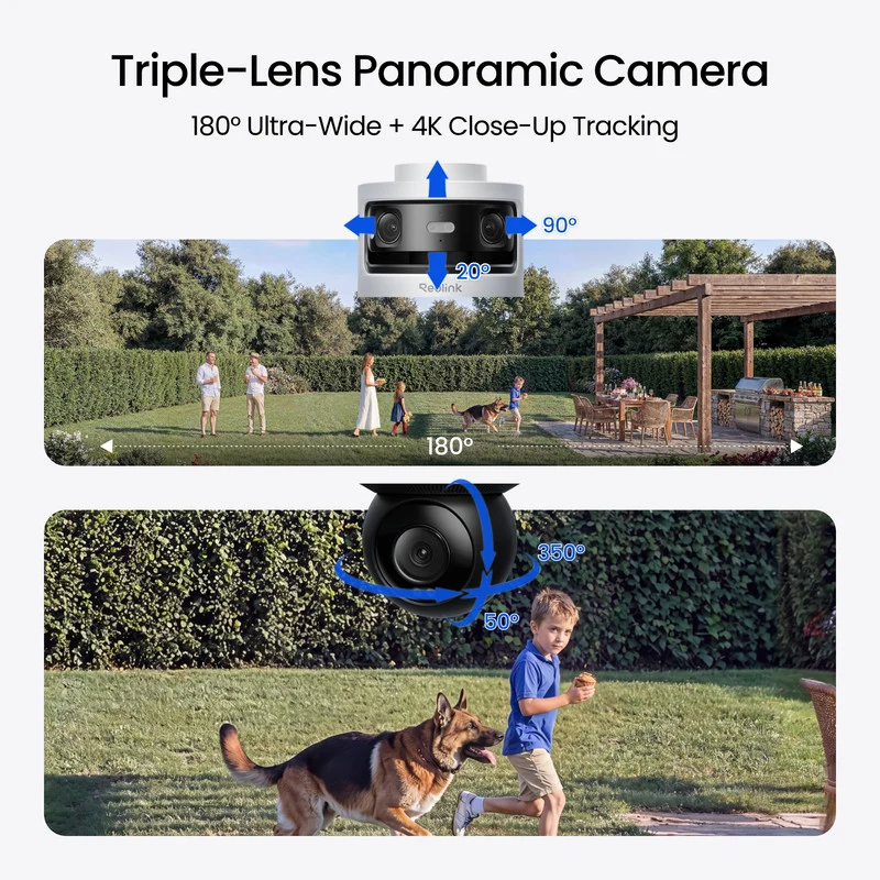 Reolink OMVI 3i PoE Triple-Lens PoE Security Camera with Auto Tracking 2 Pack