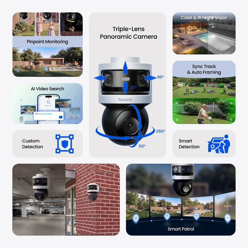 Reolink OMVI 3i PoE Triple-Lens PoE Security Camera with Auto Tracking