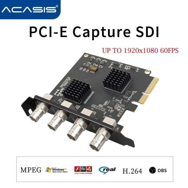 4 kanālu PCIE Capture karte SDI videokarte 1080P 60FPS Capture karte spēļu sapulces tiešraidē