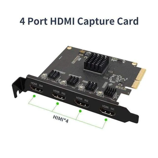 4 kanālu PCIE Capture karte SDI videokarte 1080P 60FPS Capture karte spēļu sapulces tiešraidē