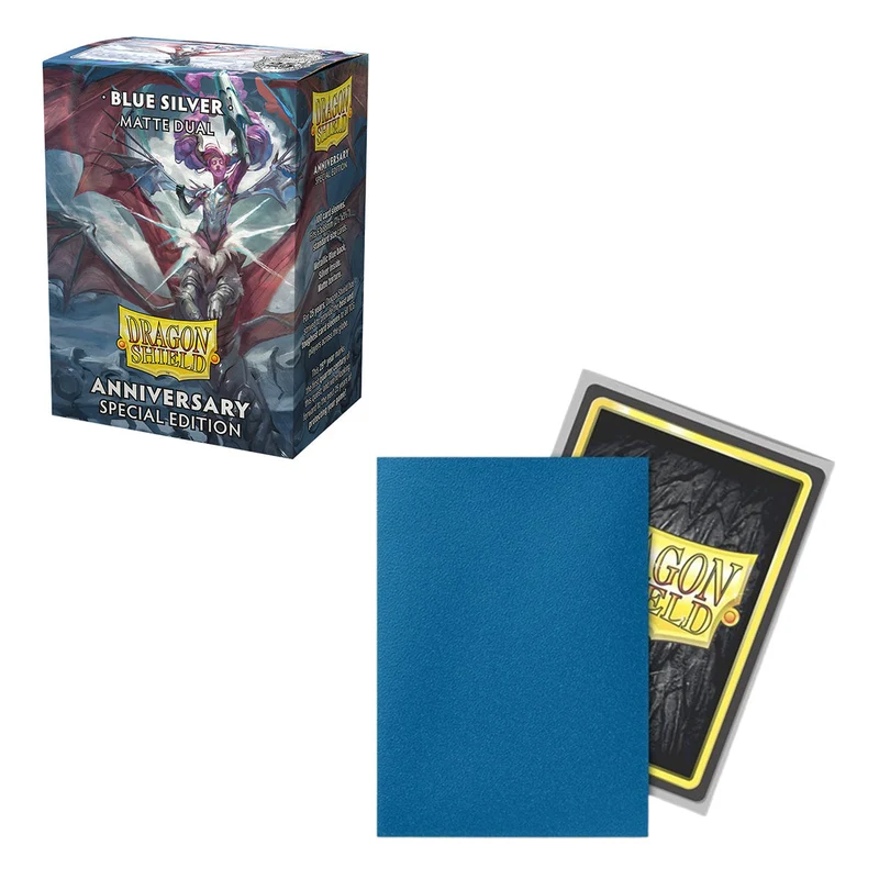 Arcane Tinmen Dragon Shield Sleeves Matte Dual Anniversary Special Edition Blue Silver 100ct