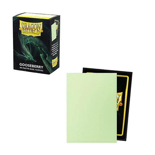 Arcane Tinmen Dragon Shield Standard 100ct Dual Matte Gooseberry Pastel Green Sleeves 63x88mm