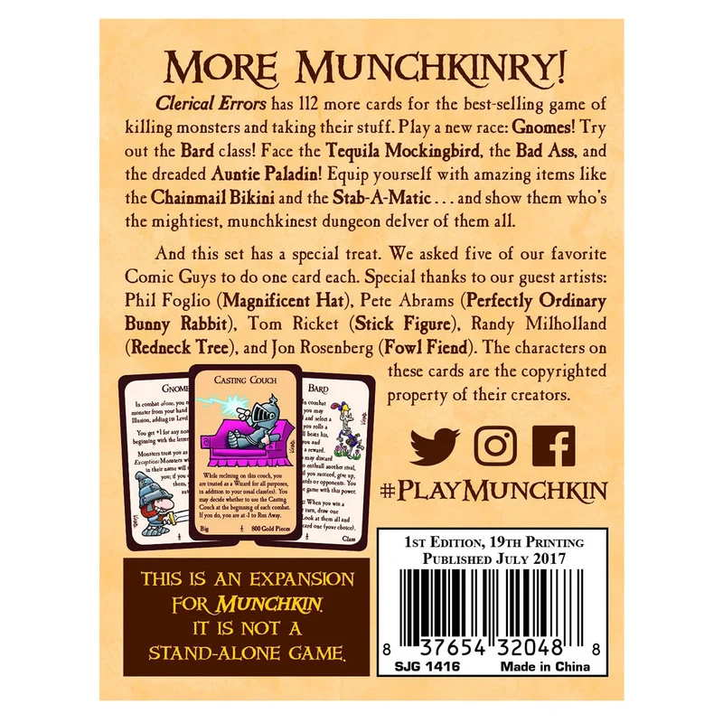 Adc Blackfire Entertainment Munchkin 3 Clerical Errors