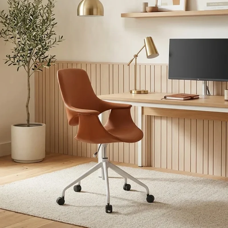 Sabia Oliver High Back Pre-Assembled Office Chair Upholstered (Tan/Black Frame)