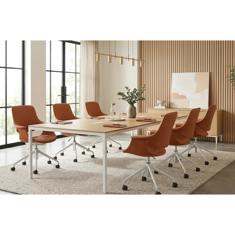 Sabia Oliver High Back Pre-Assembled Office Chair Upholstered (Tan/Black Frame)