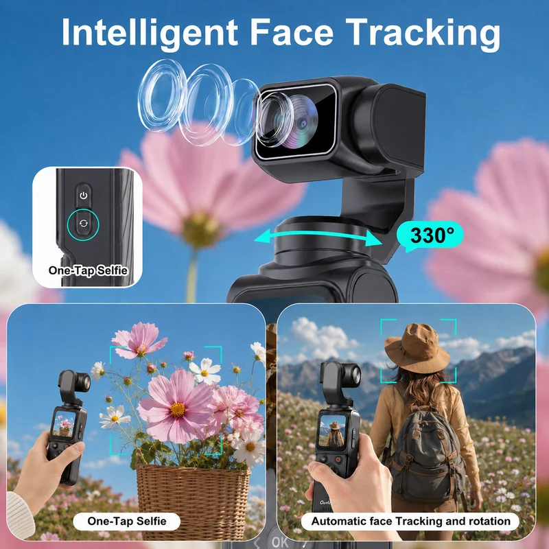 ZLOS LS03 4K Pocket Action Camera with Face Tracking & Tripod