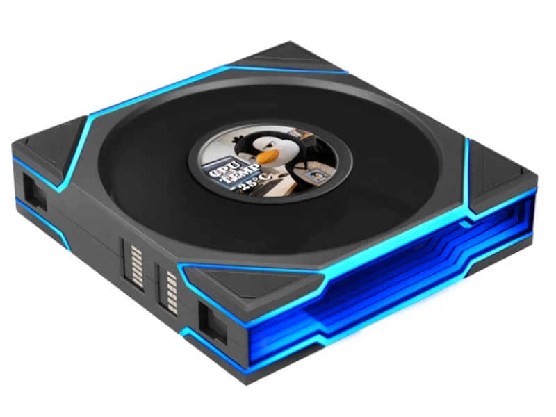 Lian Li Uni Fan TL Flex 1.8in LCD 2.4GHz Wireless 120mm Reverse Blade ARGB Fan 3 Pack - Black (12RTLLCD1F3B)