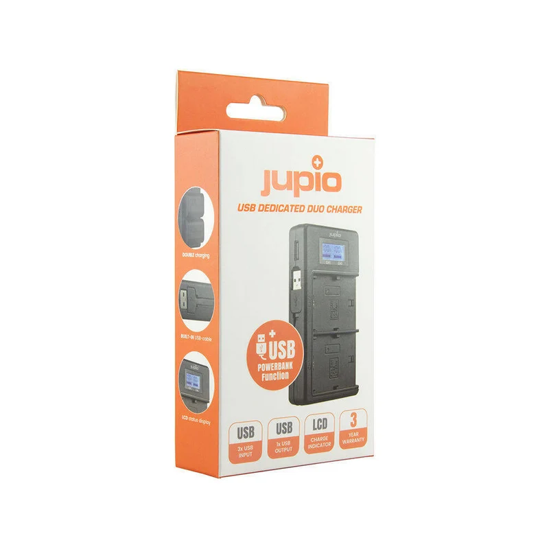 Jupio Dedicated Duo USB Charger with LCD For Nikon EN-EL14A Batteries