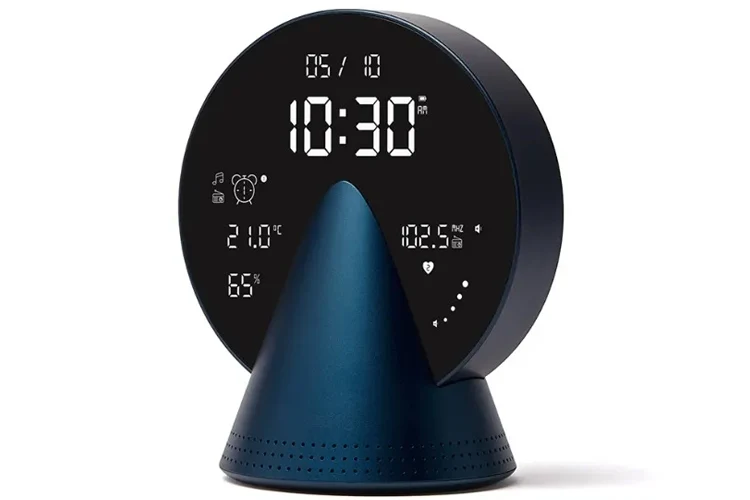 Lexon Conic Radio Alarm Clock With FM Bluetooth Speaker - Blue