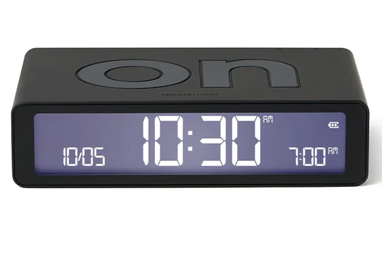 Lexon Flip Classic Reversible Alarm Clock - Black