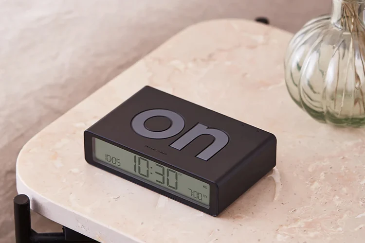 Lexon Flip Classic Reversible Alarm Clock - Black