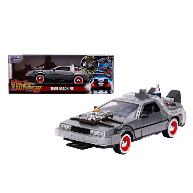 Jada 1:24 Scale Back To The Future Part III Time Machine Raw Metal Diecast Model