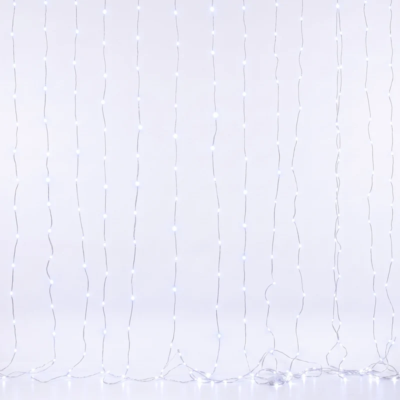 Jingle Jollys 3X3M Christmas Lights Curtain String Light 300 LED Cool White