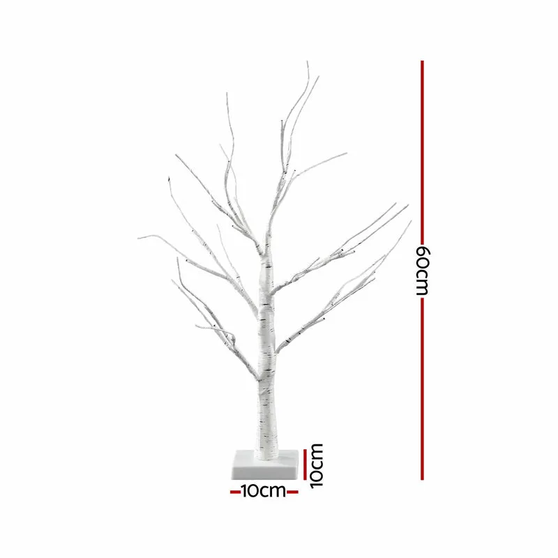Jingle Jollys Lighted Branch Tree Christmas Decorations Warm White Christmas Lights 2 Pack 60cm