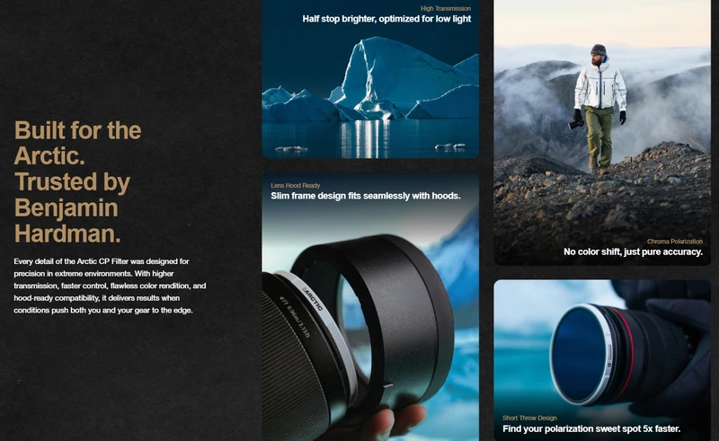 PolarPro Benjamin Hardman Arctic CP Helix MagLock Filter