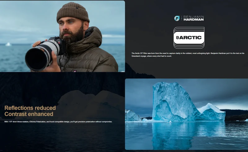 PolarPro Benjamin Hardman Arctic CP Helix MagLock Filter