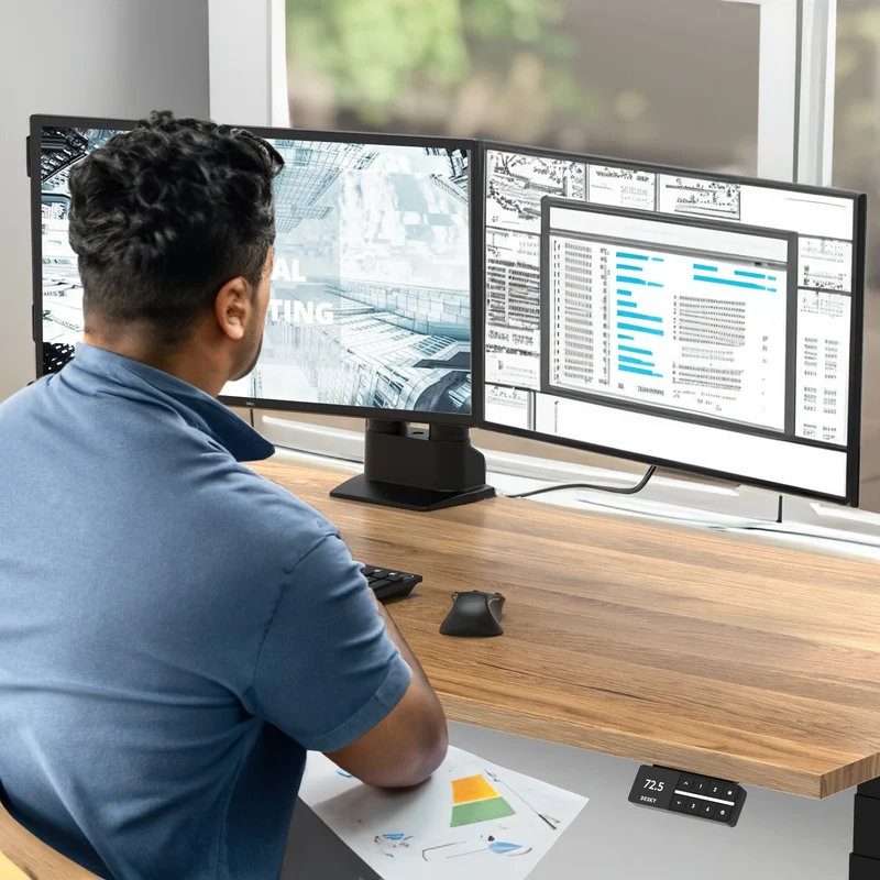 Desky Dual Monitor Arm - Black