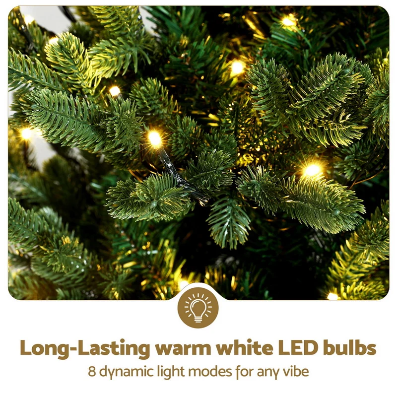 Jingle Jollys Christmas Tree 1.2M LED Potted Xmas Tree Party Decor 8 Light Modes