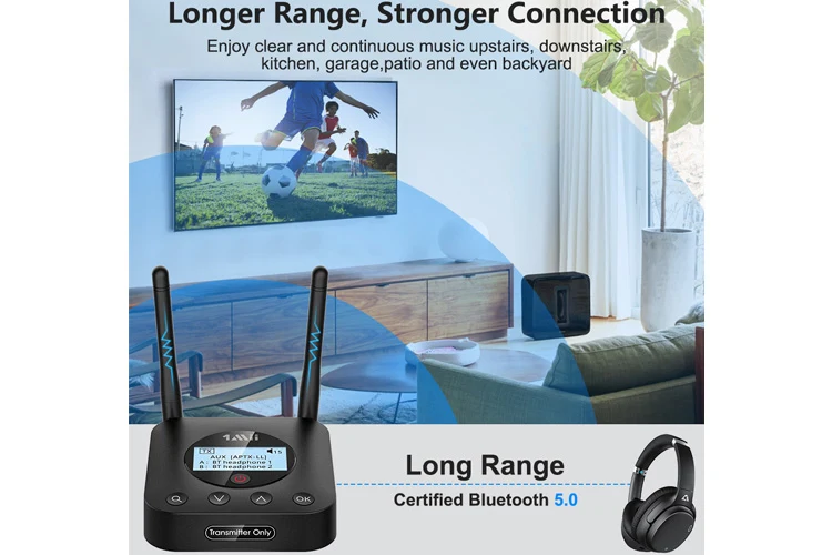 1Mii B06TX+ Plus Bluetooth 5.3 Aptx Audio Transmitter