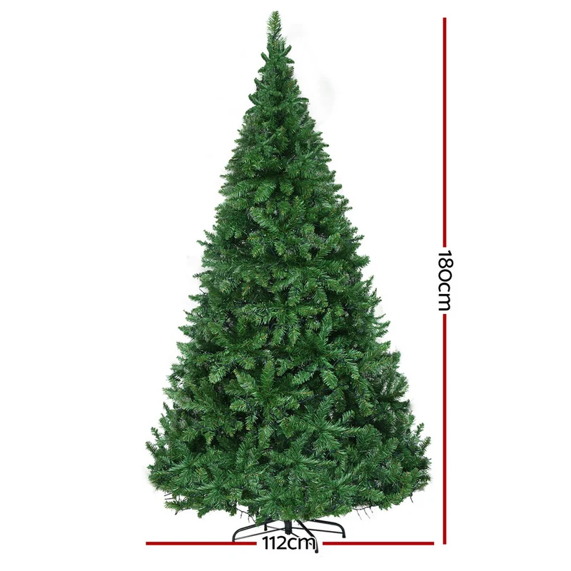 Jingle Jollys Christmas Tree 1.8m LED Xmas Tree Decorations 874 Tips 8 Modes