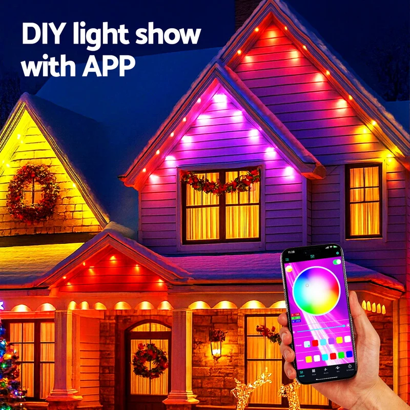 Jingle Jollys 15M Christmas Lights Permanent String Eaves Light 36 LED Decoration