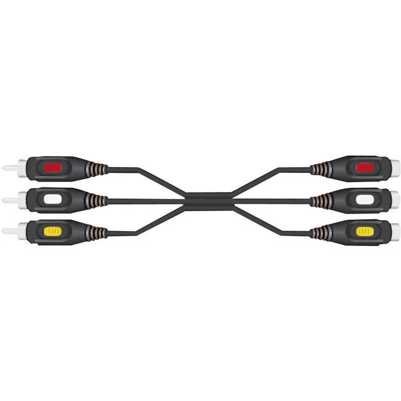 VIVANCO Cinch Videoverbindung Kabel 2m – Hochwertiges Stereo Audio Video Kabel, kompatibel mit 3x Cinch Geräten, farbcodiert