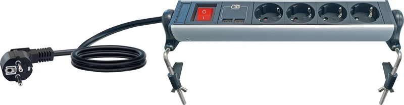 Steckdosenleiste mit Tischbefestigung 4-fach 2 USB-A Slots