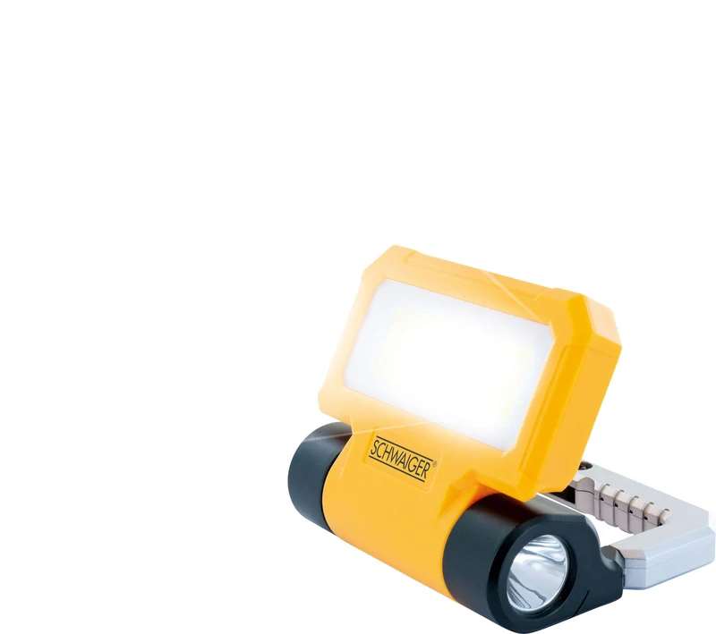Arbeitsleuchte mit COB-LED Strahler und Taschenlampe