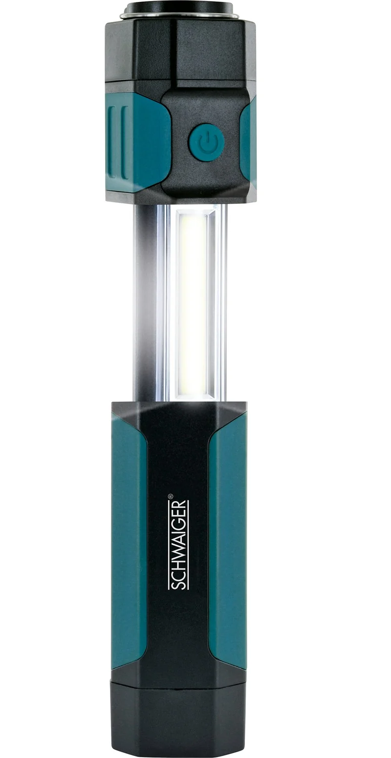 Arbeitsleuchte mit ausziehbarem COB-LED Strahler und Taschenlampe